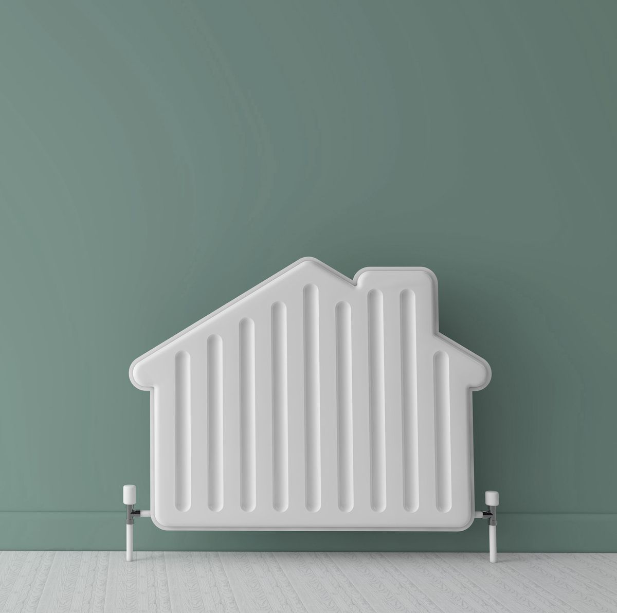 Heizungskörper in Form eines Hauses